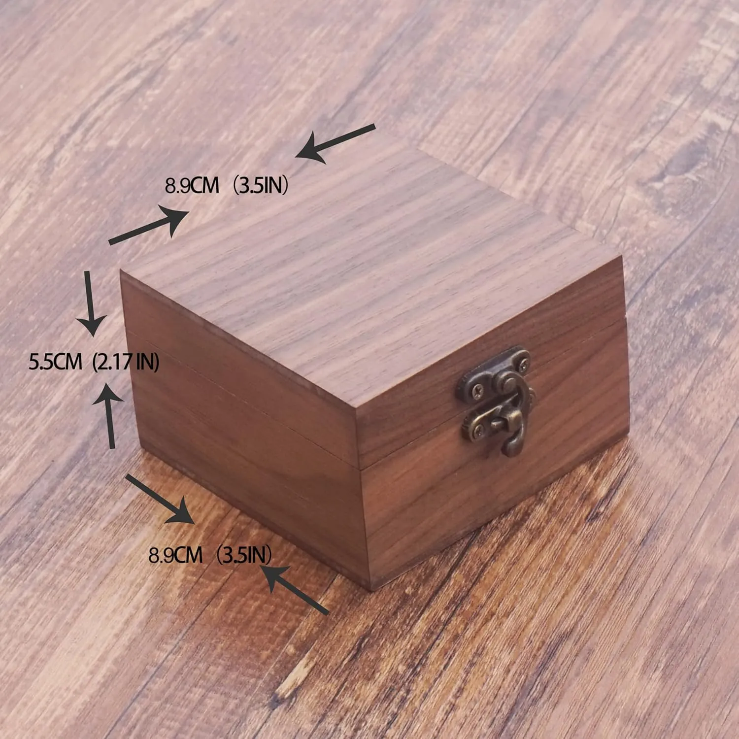 Walnut Wood Box for Crafts, Jewelry Box and watch box Wooden Keepsake Box Gift (Walnut)