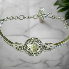 White Bangle bracelet  with AD stones