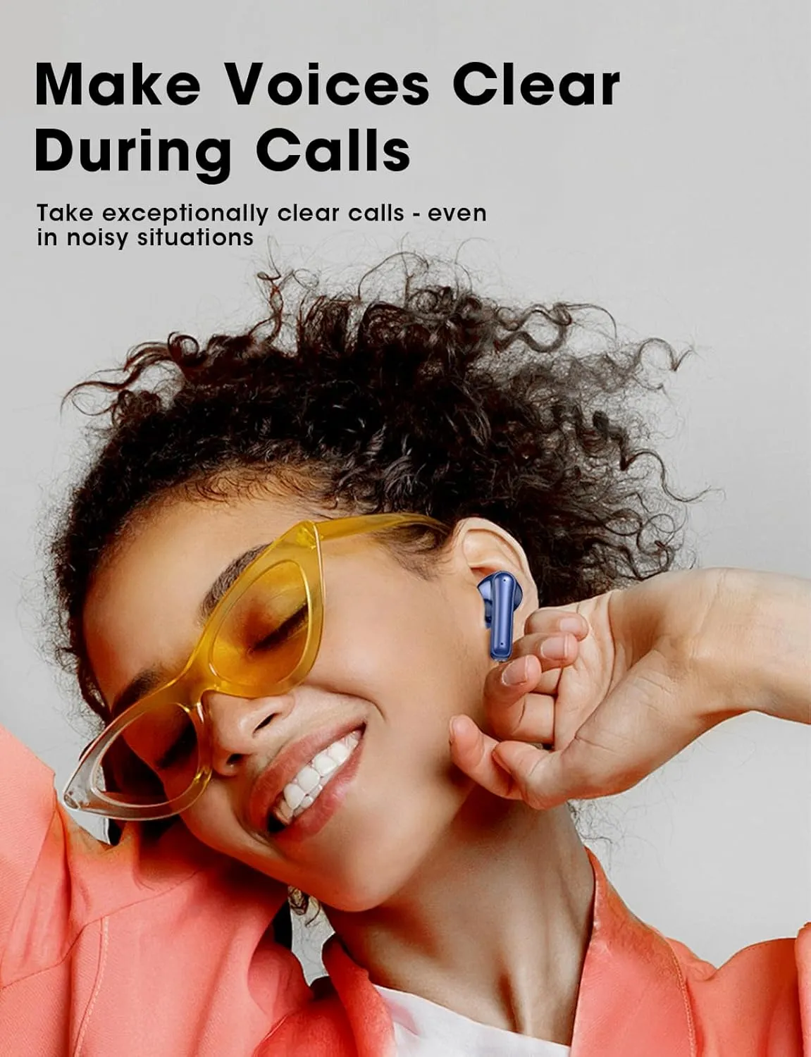 Wireless Earbuds, 2025 Ear Buds with Big Bass Stereo Sound, Lightweight Bluetooth Earbuds with 48 Hours Playtime, in-Ear Fit Earphones, IPX7, Hands-Free Calls with AI for iPhone, Android, Pad