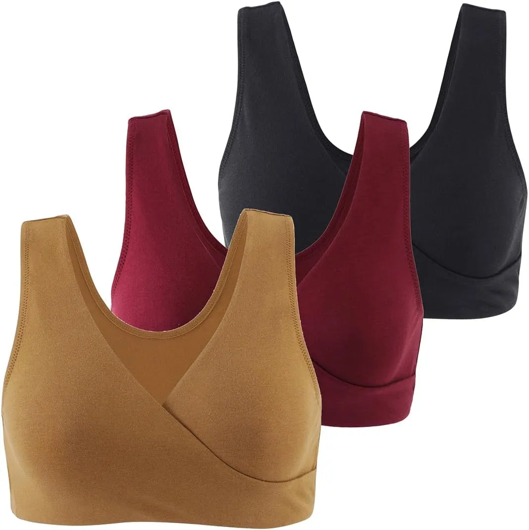 Women's Cotton Wireless Sleep Bra for Nursing and Maternity