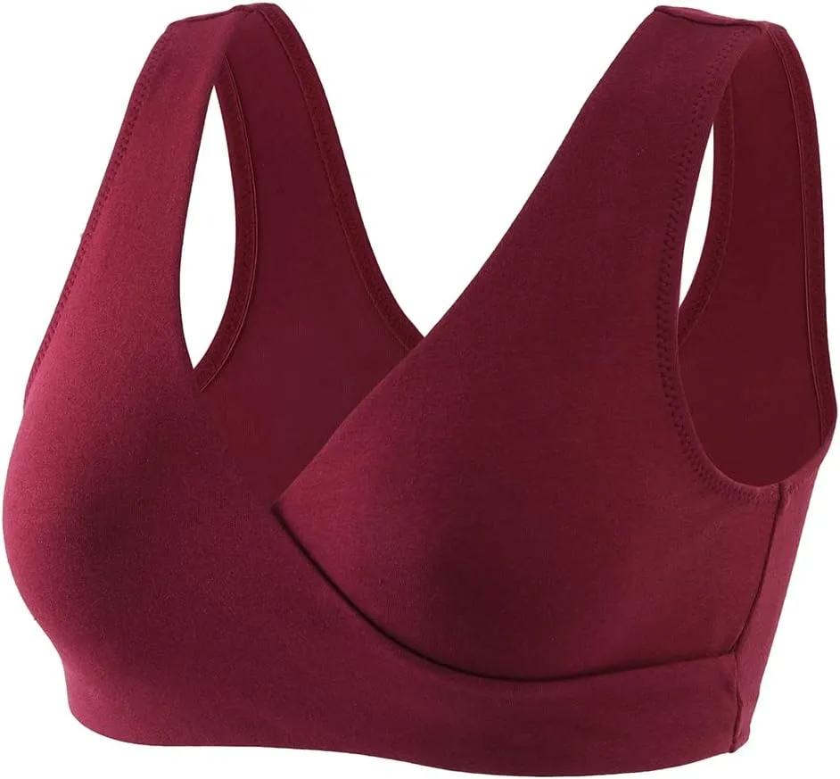 Women's Cotton Wireless Sleep Bra for Nursing and Maternity