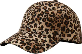Women's Leopard Print Baseball Cap - Retro Mommy Hat for Outdoor Shade - Brown
