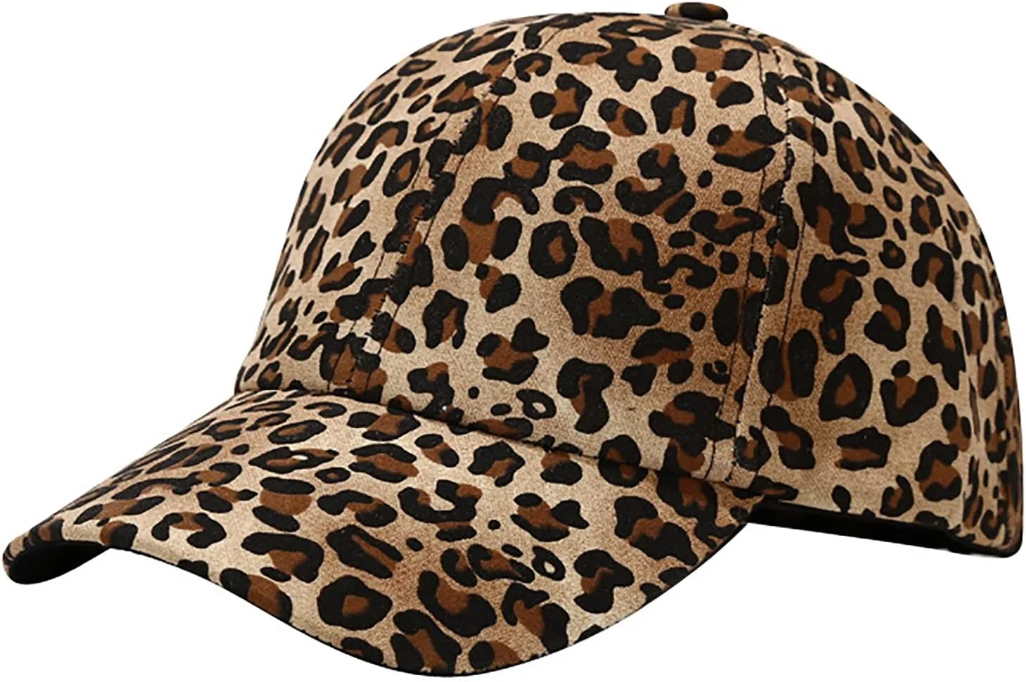 Women's Leopard Print Baseball Cap - Retro Mommy Hat for Outdoor Shade - Brown