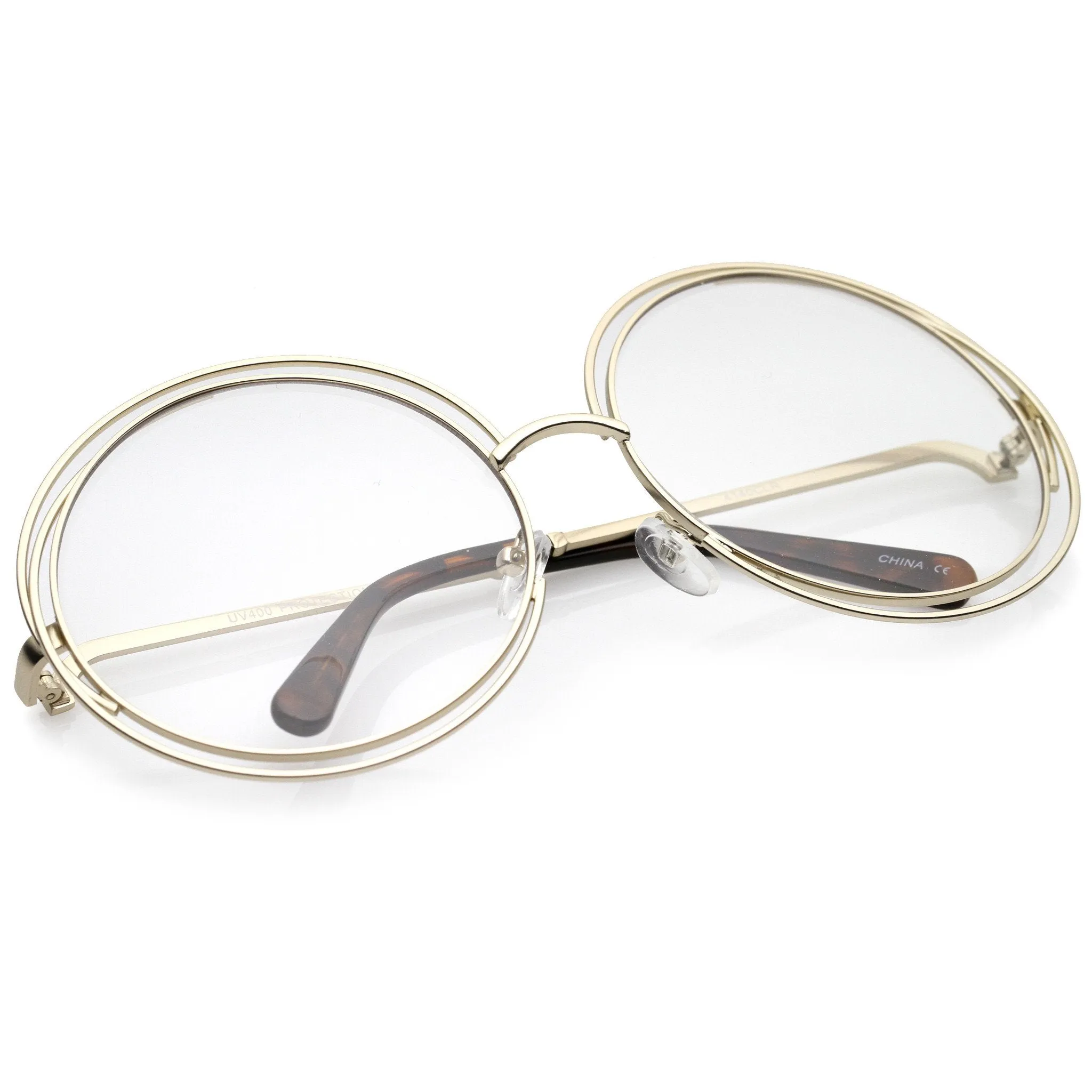 Women's Modern Oversize Loop Round Sunglasses A822