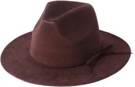 Women's Vintage 7Cm Suede Fedoras Party Solid Color with Belt Decorative Hat