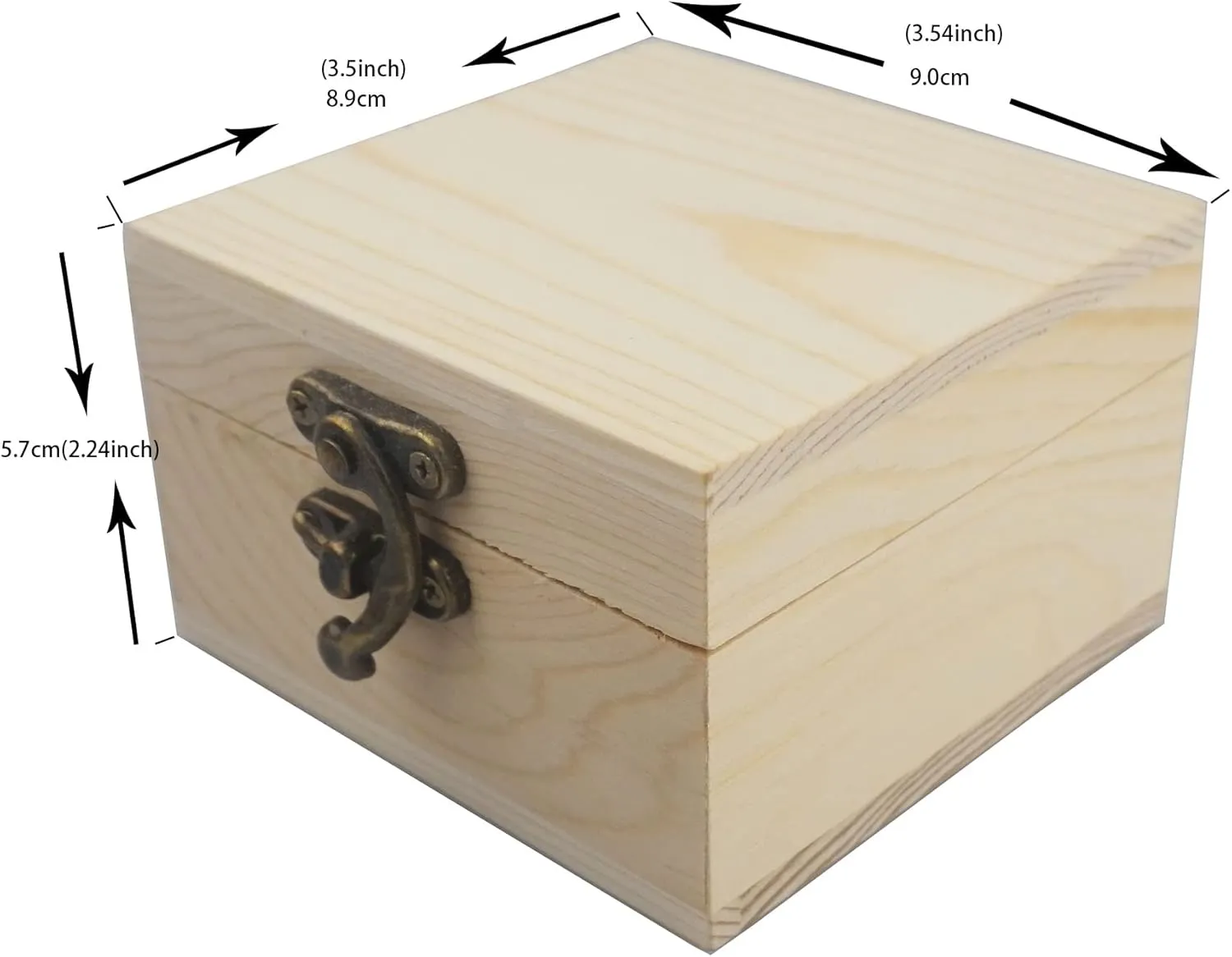 Wooden Box for your Gift Jewelry Watch Unfinished Wood Box (Wooden)