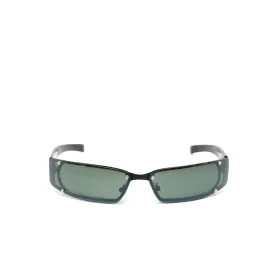 X-Static 1999 Slim Wraparound Rectangle Sunglasses - Black