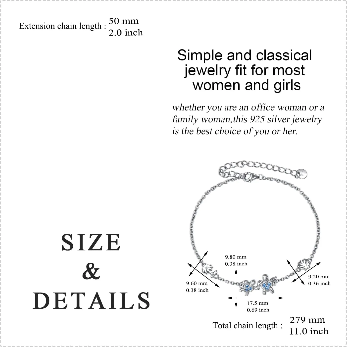 YAFEINI Ankle Bracelets for Women Sterling Silver Mermaid Turtle Ladybug Butterfly Moon Star Pineapple Anklet Link Chain Anklets Jewelry Gifts for Women