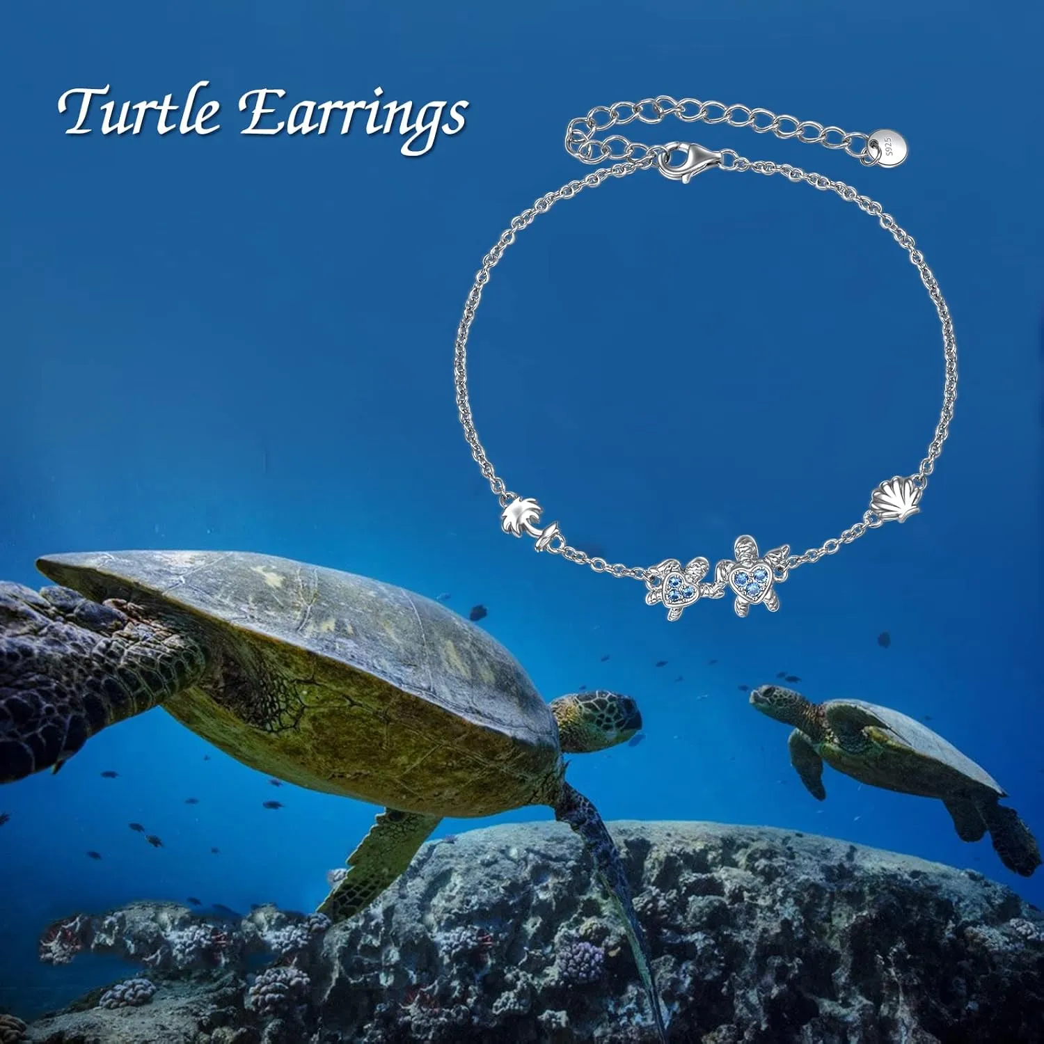 YAFEINI Ankle Bracelets for Women Sterling Silver Mermaid Turtle Ladybug Butterfly Moon Star Pineapple Anklet Link Chain Anklets Jewelry Gifts for Women